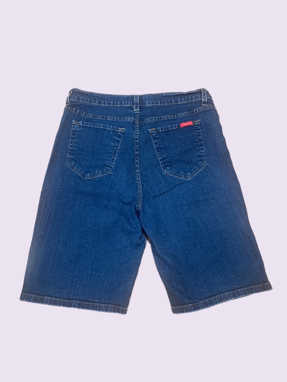 NYDJ Dark Blue High-Waist Denim Shorts - Picture 2 of 3